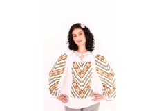 Ie damă cu mânecă lungă model floral multicoloră